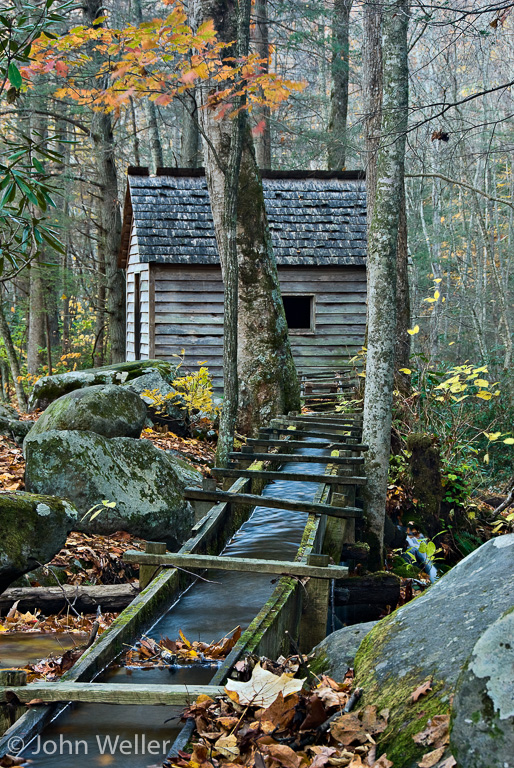 Old water mill in Great Smoky Mountain National Park.